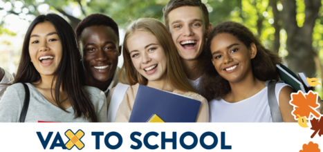 MDH Vax to School image with smiling students