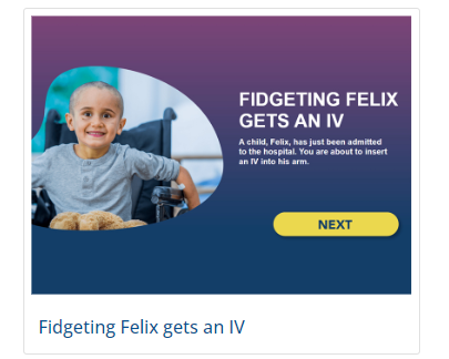 CDC PFL Fidgeting Felix Gets and IV
