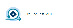Screenshot of the service hub showing the Jira Request-MDH button