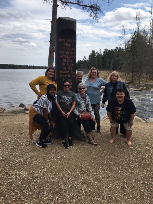 Minnesota Health Equity Networks team gathered at the source of the Mississippi at Lake Itasca near Bemidji, Minnesota