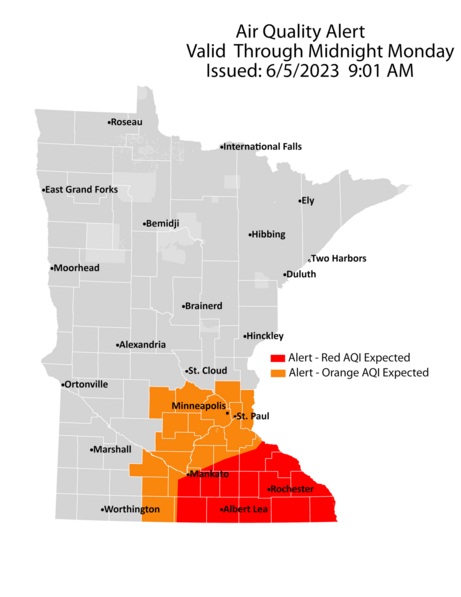 Air quality alert map 6/5/23