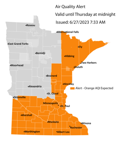 Air quality map 6/27/23