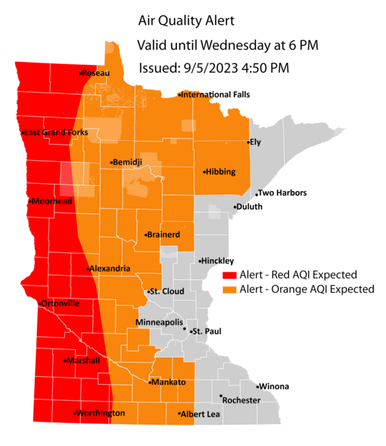 Air quality alert map Sept. 6, 2923