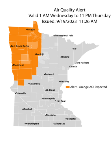 Air quality map for 9/19/23