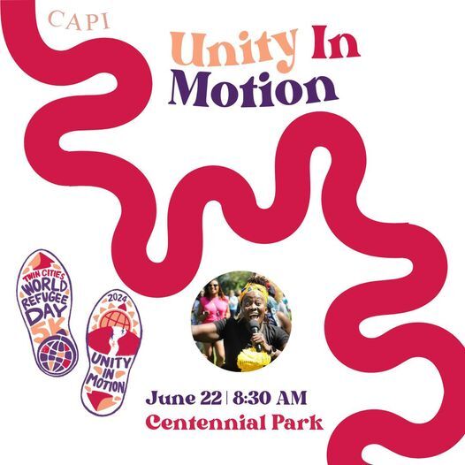 Unity in Motion: Twin Cities World Refugee Day 5K, June 22 8:30 a.m., Centennial Park