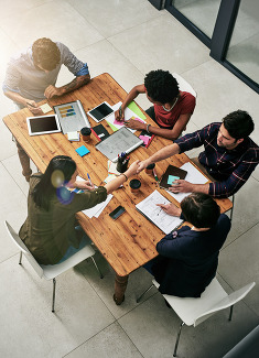 People working together at a table