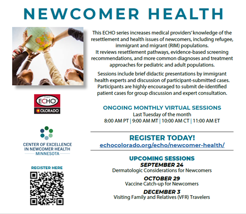 Echo Colorado Newcomer Health Series flyer