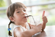 child drinking water