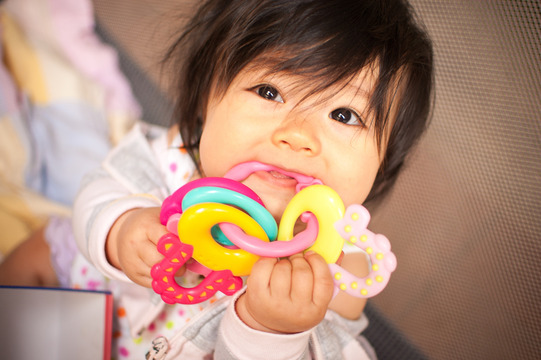 baby with teether