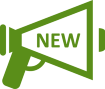 megaphone icon with NEW text