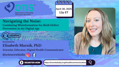navigating the noise webinar details with portrait of Elisabeth Marnik