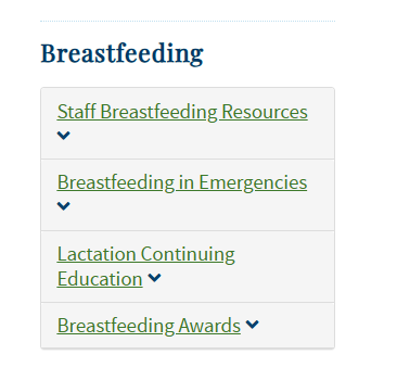 Breastfeeding webpage
