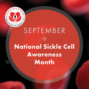 September is national sickle cell awareness month over red blood cells