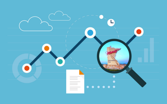 Visual depiction of timeline with Minnesota in magnifying glass