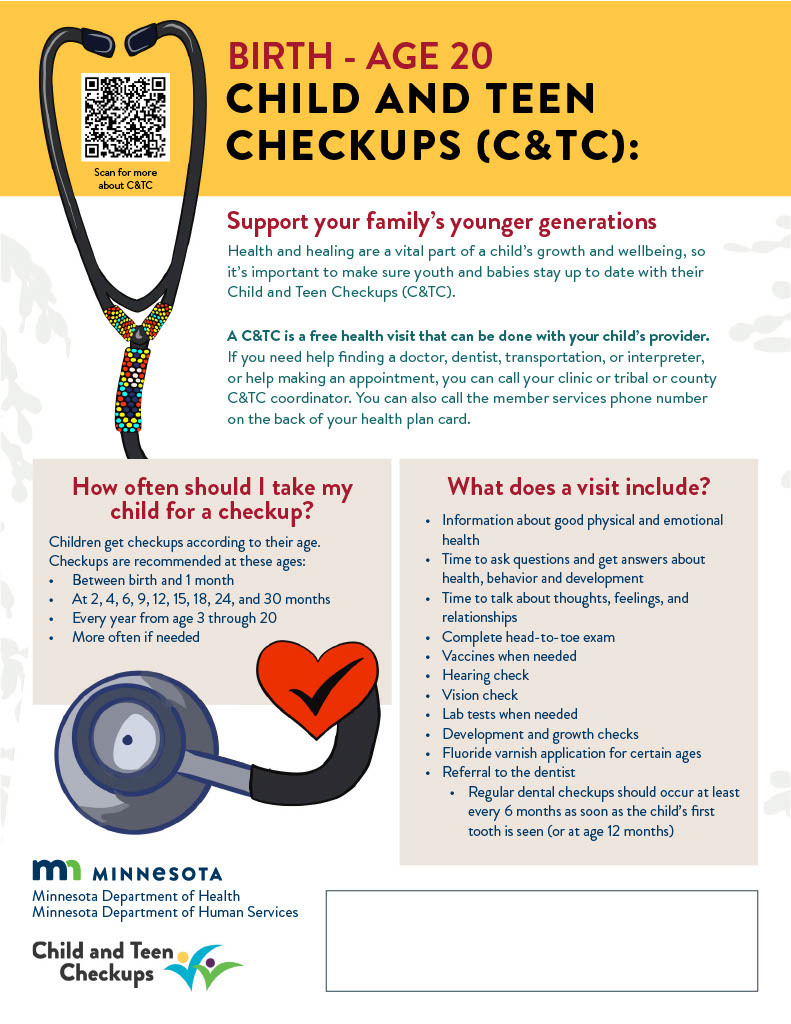 Birth-age 20 Child and Teen Checkups flyer