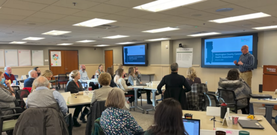 Washington County staff at a community meeting