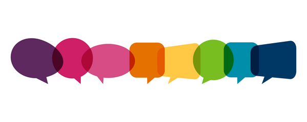 Colored word bubbles