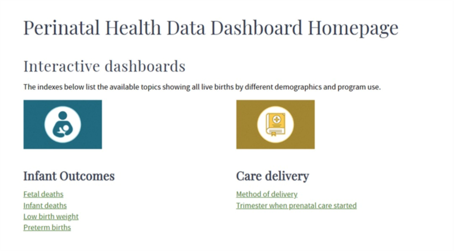 perinatal health dashboard image