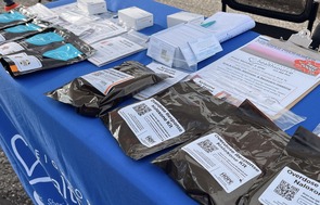 Naloxone kits on a table