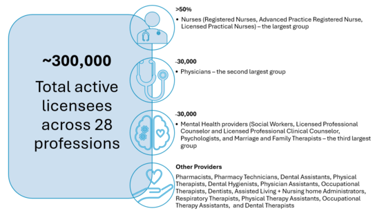 Active Health Care Licensees as of January 2026