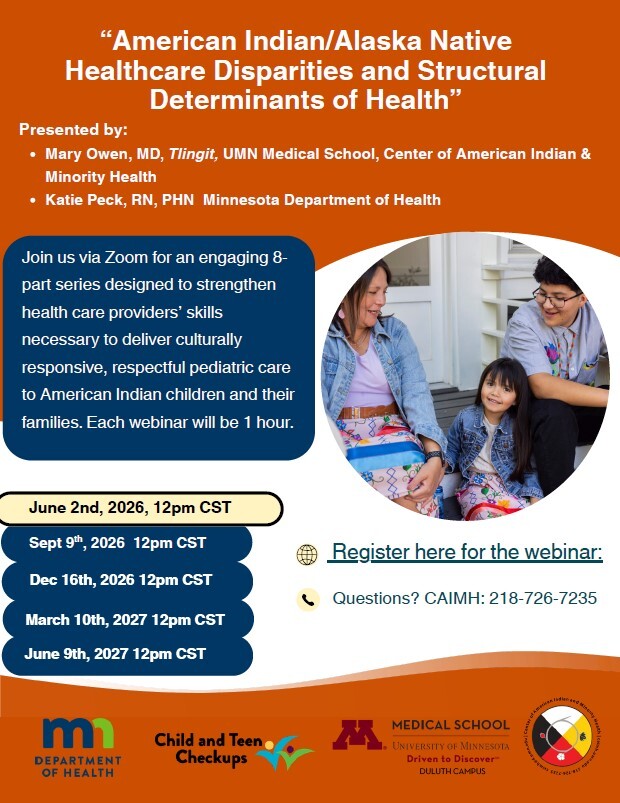 American Indian/Alaska Native health care disparities flyer 