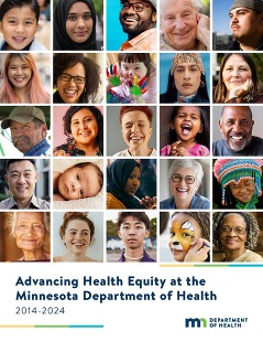 Cover page of new advancing health equity report