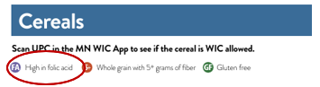 Screenshot folic acid