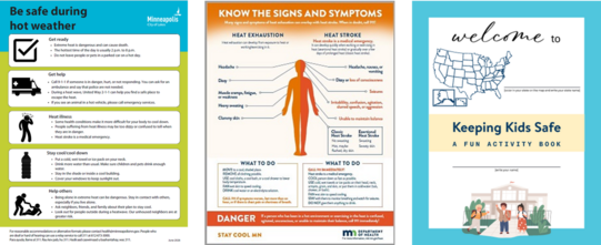 heat health and safety resource thumbnails