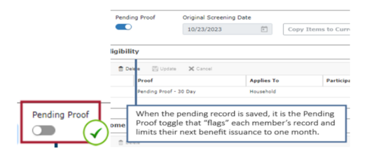 pending proof screen shot
