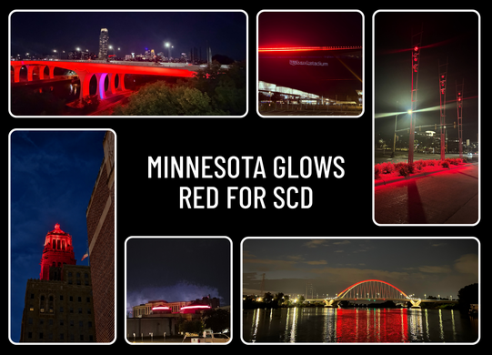 glow red collage