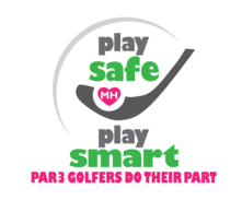 Play Safe - Play Smart Par 3 golf logo. Enable images to view.