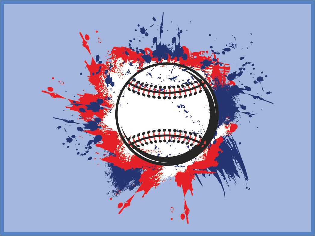 Illustration of baseball in motion