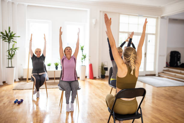 Chair yoga group exercise