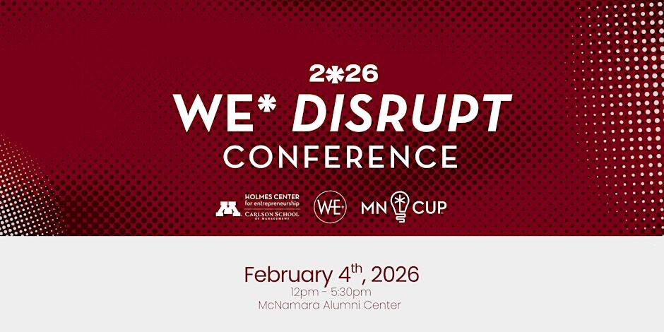 WE* Disrupt Conference 2026 logo information