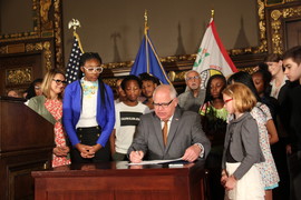 Governor Walz with Childern 