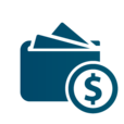 Wallet and money icon