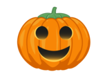 Pumpkin with carved smile.