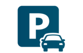 Parking sign and car