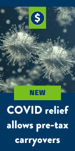 Graphic that says new covid relief allows pre-tax carryovers