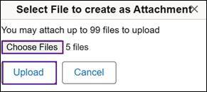 Choose files and upload button