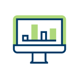 Chart or graph on a computer monitor