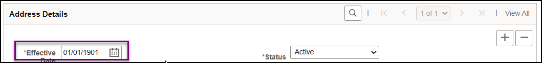 Address Details Effective Date