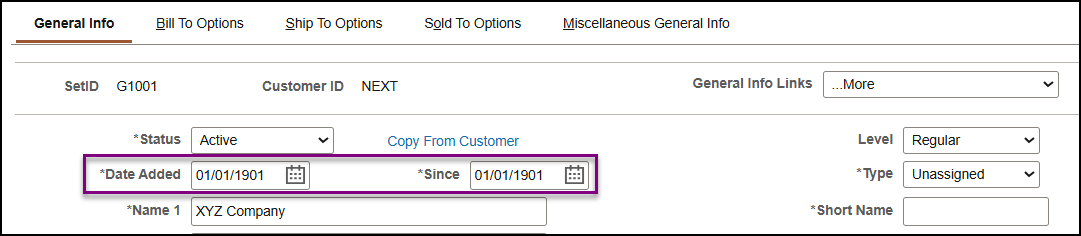 Customer Added and Since Dates