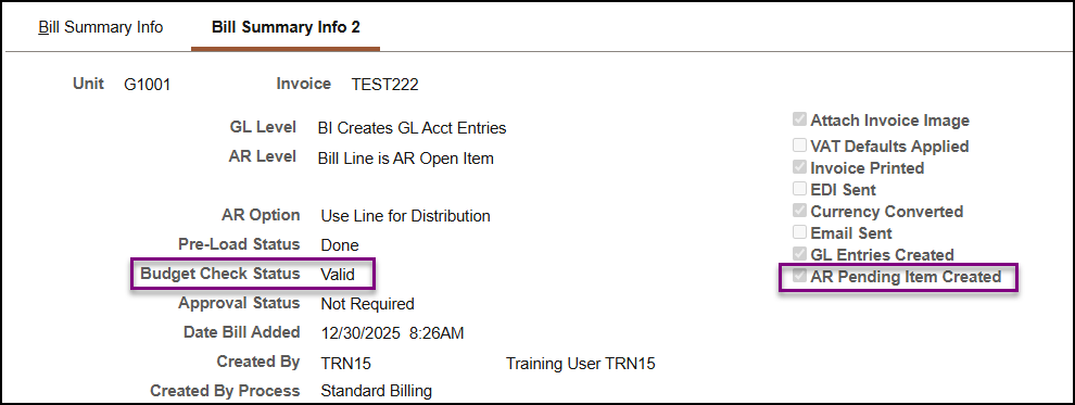 Bill summary 2 pg fully processed invoice