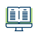 open book on computer screen