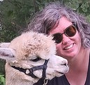 Celia and an alpaca