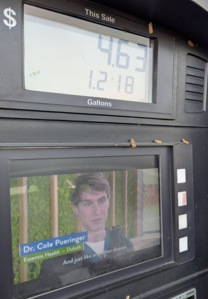 MDH treatment video playing on gas pump ad screens