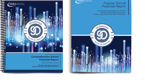 Front covers of the MSRS Annual & Popular Financial reports for 2019 horizontal format