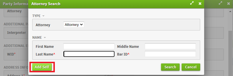 Add Self button screenshot