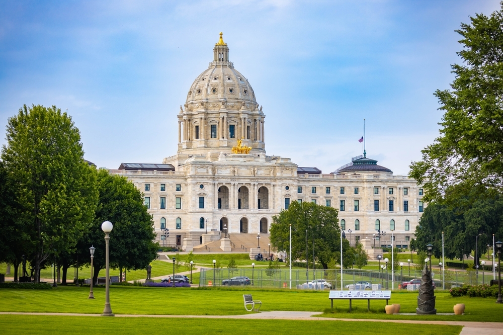 distant view of the Minnesota State Capitol in St. Paul